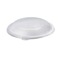 Clear Plastic Dome Lid (Case of 100), PacknWood - Recyclable Dish/Bowl Cover for (210APUB2400) Sugarcane Food Containers (82 oz, 9.4" Diameter) 210APUL26