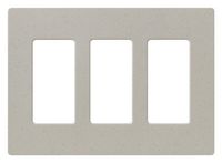 Lutron SC-3-ST Claro Three-gang Wallplate Stone