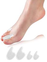 Toe Spacers Flared Gel Toe Separators - 4 Pieces - Toe Spacers - Temporary Bunion Corrector - Bunion Relief - Flared Design Stays in Place