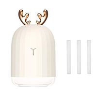 AIYASIWEI Easy to Carry 220ML Ultrasonic Air Humidifier Aroma Essential Oil Diffuser for Home Car USB Fogger Mist Maker with LED Night Lamp (Color : Deer 3 Tampon)