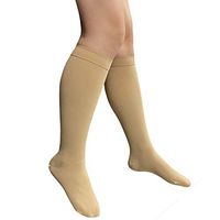 HealthyNees Closed Toe Extra Big Wide Calf Shin Plus Size 20-30 mmHg Compression Grade Leg Length Swelling Circulation Women Men Socks (Beige, Extra Wide Calf 5XL)