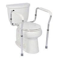 AXD Toilet Safety Rail, Adjustable Aluminium Toilet Surround Frame, Anti-Slip Rail and Grab Bar, for Elderly Disabled,with Floor Fixing Feet