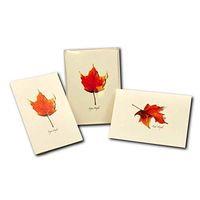 Earth Sky + Water - Maple Leaf Assortment II Notecard Set - 8 Blank Cards with Envelopes (4 each of 2 styles)