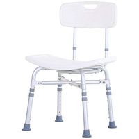 HOMCOM 5-Level Adjustable Aluminum Bath Stool Spa Shower Chair w/Non-Slip Feet, Handle for The Pregnant, Old, Injured