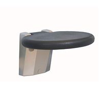 CXD Fold Bathroom Chair Wall Mounted Shower Bench for The Elderly, Aluminum Alloy Base with Rectangle Black PVC Seat, Shower Stool for The Disabled, Pregnant Women (Round)