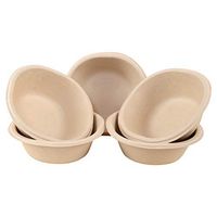 4" Natural Bowl set of 50 in pack 100% Eco friendly disposable Sugarcane bamboo leaf plates/bowls Diposable party plates Mircowavable & safe for hot & cold foods(SAVE ENVIRONMENT) AHEP021