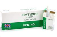 Honeyrose Menthol - Tobacco & Nicotine Free Herbal Sticks, 10 Packs/1 Carton, Made in England