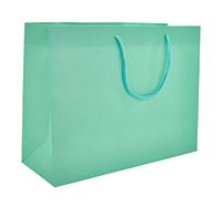 13 x 5 x 10" Aqua Matte - 100 Pack |Heavy Duty Standard Original Style Paper Tote Bag Set | Perfect for Gifts, Party, Baby Shower, Kid’s Birthdays, Weddings, Lunch & More