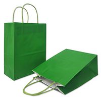 AZOWA Gift Bags Large Kraft Paper Bags with Handles(10.5 x 8 x 4.5 in, Green, 25 Pcs)