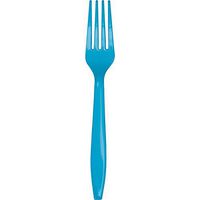 Club Pack of 288 Turquoise Premium Heavy-Duty Plastic Party Forks