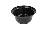 Microwavable 36oz Black Plastic Bowls w/Lids, Rigid Recyclable Containers Food Storage for Hot or Cold Foods (50 Count)