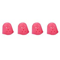 SUPVOX 4pcs Guitar Fingertip Protectors Silicone Finger Guards Finger Picks Protector Finger Caps for Ukulele Electric Guitar Mandolin Pink Size L