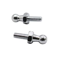 Putars Gas Ball Stud (2 Pack) 10mm Ball Studs Ball Stud Bolt M6 for Gas Struts Ball Ended Bolt Bonnet M6 Gas Spring Ball Stud Silver 5.5X4X1cm