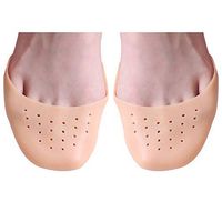 Wecando Soft Silicone Metatarsal Covers Ballet Point Sport Shoe Pads Toe Protector Ballet Pointe Cushion（1Pair)） (Skin-Hole)