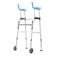 Walkers Elderly Four-Footed Four-Legged Chair Stool Walking Auxiliary Walking Stick Height Adjustable GIF (Color : Silver, Size : 41.550cm)