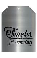 CakeSupplyShop Item#00013TGT Metallic Grey Thank You for Coming Bulk Gift Tags 2-1/4"x3-1/2" - 50pack