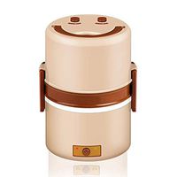 Home big wrist Bento Box Electric Lunch Box Can Be Plugged Electric Heating Insulation Belt Cooking Rice Hot Rice Artifact Steaming Rice Office Worker 1.5L Brown Decorative hotel retro soup bowl