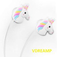 VDREAMP - Unicorn Earphone 3D Cartoon Earbuds Headphone in Ear with Remote and MIC Compatible with Smartphones iPhone Samsung Apple Android Tablets MP3 Stereo Wired 3.5 mm Best Gift (Unicorn MIC)