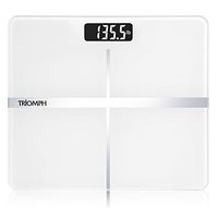 Triomph Precision Digital Body Weight Bathroom Scale with Backlit Display, Step-On Technology, 400 lbs Capacity and Accurate Weight Measurements, White