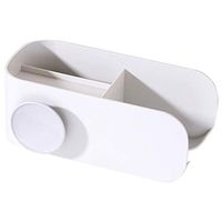 Hair Dryer Storage Rack Family Bedroom Bathroom ABS System Free Punching Suction Cup Suction Cup Bathroom Wall Hanging Storage Rack (Color : White)