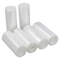 Ponpong 1.2 Gallon/ 5 Litre Transparent Trash Bags Garbage Bags Bin Bags Waste Bags, 150 Bags/ 6 Rolls