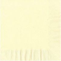 50 Plain Solid Colors Luncheon Dinner Napkins Paper - Ivory