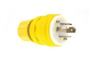 Leviton 28W77 30 Amp, 600 Volt- 3PY, Locking Plug, Industrial Grade, Grounding, Wetguard, Yellow
