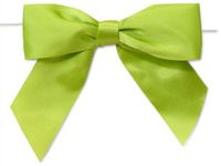 6ct. Pre-Tied Lime Green 5" Satin Gift Bows Wire Ties Ready-to-Use 1-1/2" Ribbon nfLG -1799