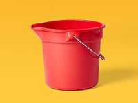 AmazonCommercial 14 Quart Plastic Cleaning Bucket, Red - 2-pack