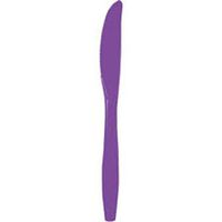 Club Pack of 600 Amethyst Purple Premium Heavy-Duty Plastic Party Knives