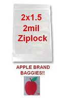 2 x 1.5 2 Mil Clear Ziplock Reclosable Bags, Case of 1000 Apple 2015