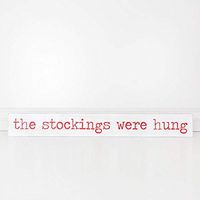 32" X 4" X 1.5" Wood Brick (The Stockings Were Hung), White/Red – 70503