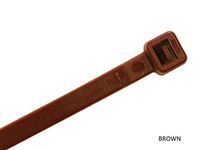 4" Color Cable Ties, 18 lb. Test, (100 Pack - All One Color) (Brown)