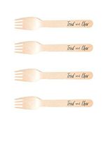 Perfect Stix-Sucre Shop Tried and Chew-20 Wooden Cutlery Forks with Tried and Chew Custom Themed Print (Pack of 20)