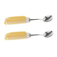 dailymall 2X Elder Adaptive Table Spoon Eating Utensil No Slip Strap Grip Dining Aids