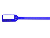 6" Kable Kontrol Serialized Flag Identification Zip Ties - 100 Pack (6" Long Write On Serialized Flag Ties, Blue)