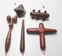 Set 5 Pcs. Reflexology Thai Massage Wooden Stick Tool Product of Thailand