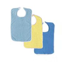 3 Terry Adult Bib with Hook and Loop Closure (Blue, Yellow, Royal)