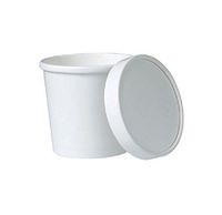 SafePro 12FCCW, 12 Oz. White Paper Soup Containers Combo With Lids, Catering Take Out Hot and Cold Deli Food Cups (100)