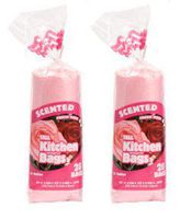 Scented Tall 13 Gallon Kitchen Bags - Fresh Rose Scent- 2 Packs of 28 Bags (Pink)