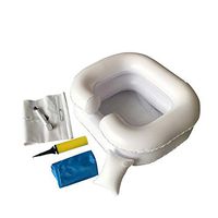 XRX Inflatable Bedside Shampoo Basin Kit,Bedside Shower System for Disabled&Elderly,Pregnancy,Bedridden or Post-Surgical Patient, Bed-confined Patient,Overhead Shower with Water Bag(Set of 6)