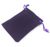 Pack of 25 6" X 4" Purple Velvet Gift Bags Drawstring Jewelry Pouches Candy Bags Wedding Favors (6" X 4", Purple)