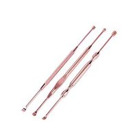 Vinjeely 3Pcs Ear Wax Removal Kit Double-Ended Earpick Stainless Steel Curette Spoon Remover Ear Cleaner Clean Tool