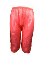 Haian Adult Incontinence Pull-on Plastic Bloomers (Large, Transparent Red)