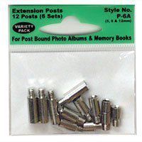 Pioneer P6A Extra Variety Pack 5, 8, 12mm Extension Posts (6 sets) f/all Post Bound albums