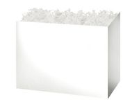Pack of 6, Medium Solid White Basket Boxes 8.25 x 4.75 x 6.25" for Weddings & All Occasion Gift Baskets