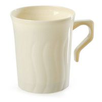 Flairware Rippled Disposable Plastic 8 oz. Coffee Mug (288/Case) Color: Bone