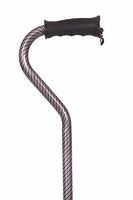 Essential Medical Supply Gentle Touch Offset Cane with Extra Soft Handle That Molds to Your Hand, Pewter