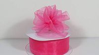 Hot Pink 1-1/2" Sheer Organza Ruffle Type Wide String Pull Bow Ribbon 25Yards gift wrapping favor decorating