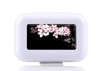 JWDCC Pill Box Case - Decorative Boxes - Cherry Blossom Pattern- Pocket Medicine Tablet Holder Organizer Case Pill Box for Purse - Compact 8 Compartment